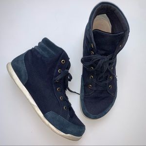 Birkenstock Navy Canvas Suede Sneakers, Size 39